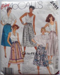 2491 GATHERED SKIRTS LENGTHS POCKETS OR NOT PATTERN 12-16